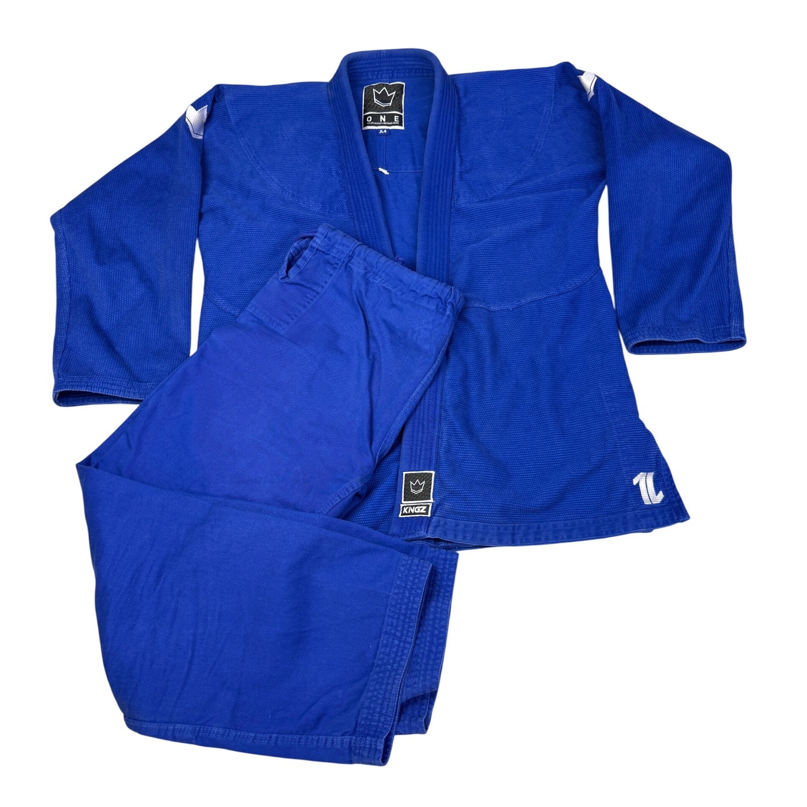 Kingz One Jiu Jitsu Gi Blue Bjj Uniform Mens Size A4 Pearl Weave Training Set